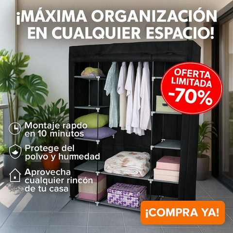 ARMARIO ROPERO CLOSET CON CUBIERTA DE TELA NO TEJIDA 45 X 135 X 172cm - PROMOCION CIERRE DE LA TIENDA