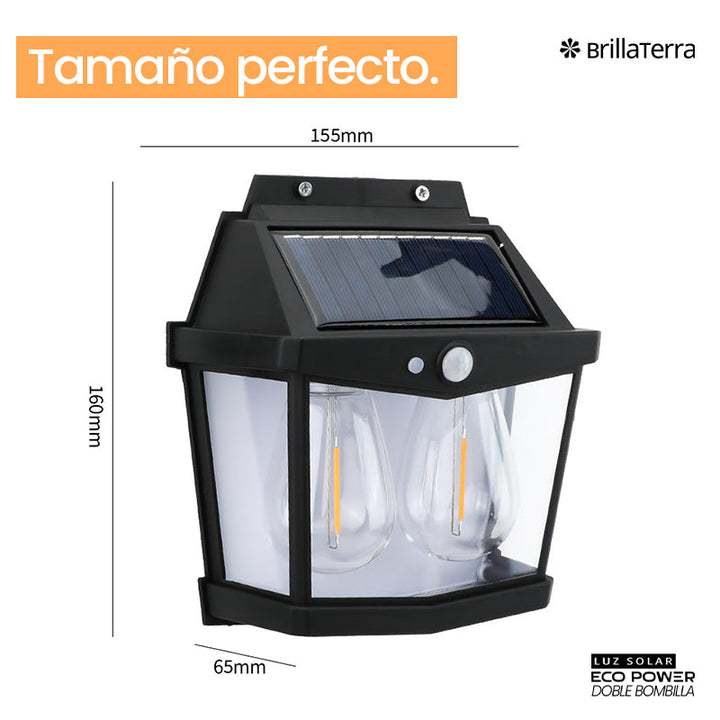 Luz Solar EcoPower con Doble Bombilla