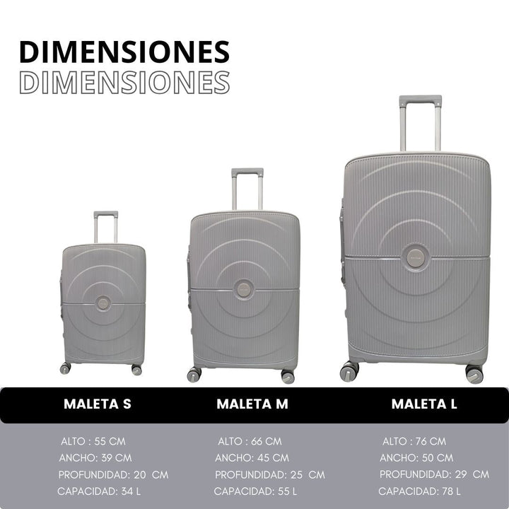 JUEGO 3 MALETAS DE VIAJE MS636