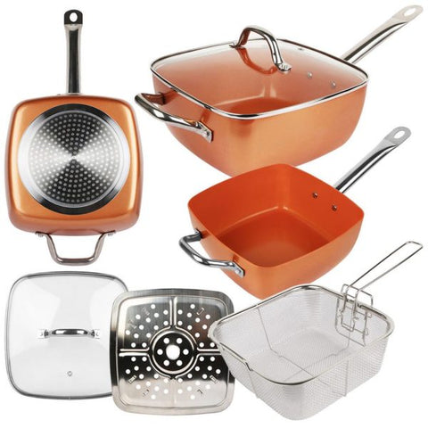 SARTÉN CUADRADA ANTIADHERENTE DE COBRE