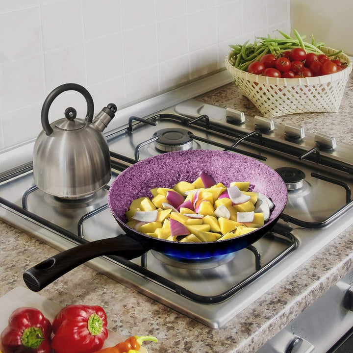 SET 2 SARTENES GRANITO MORADO