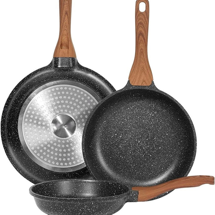 SET 3 SARTENES ANTIADHERENTES DE PIEDRA